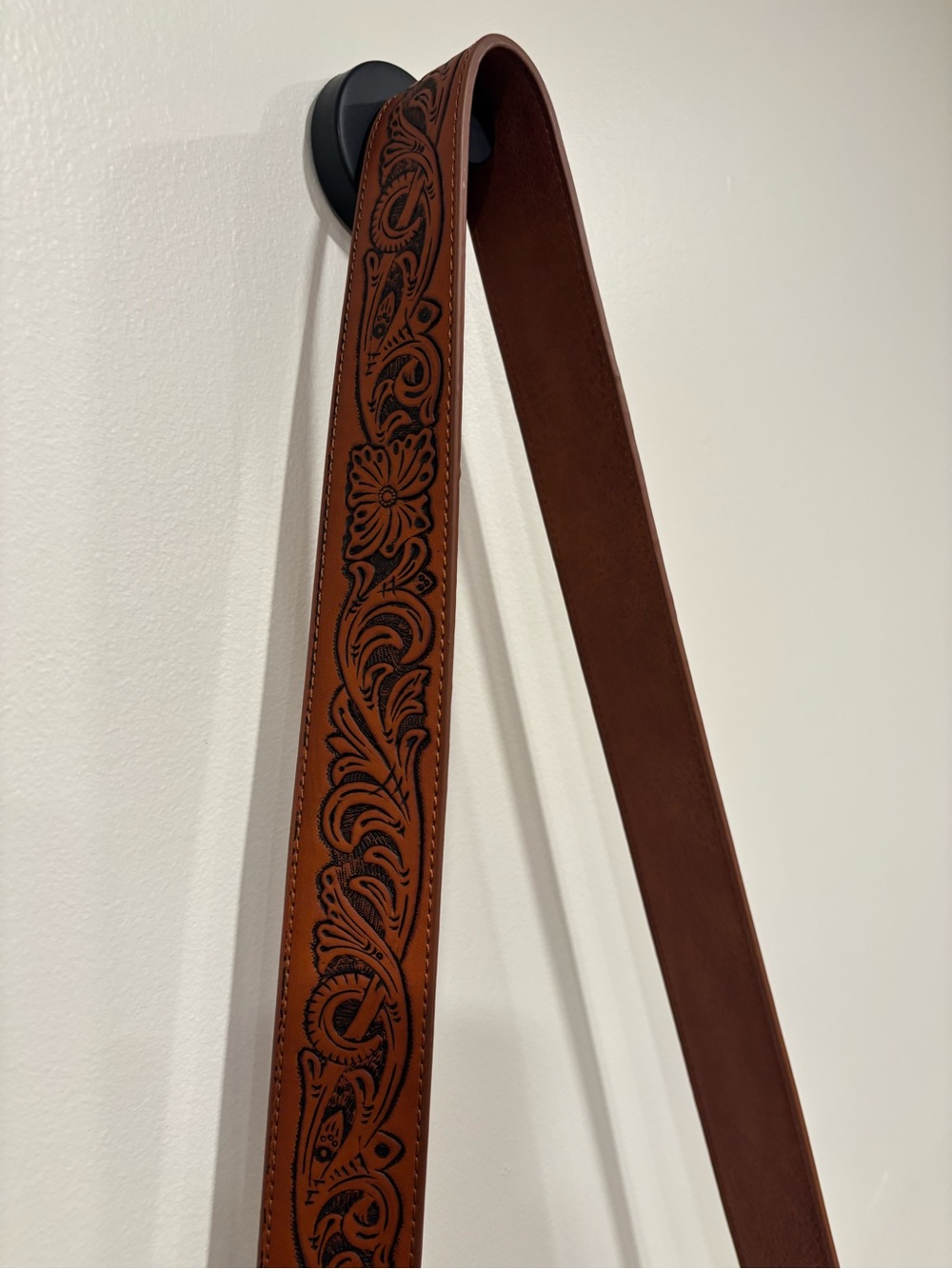 Wrangler Brown Leather Tooled Floral Fringe Crossbody - Picture 7 of 16